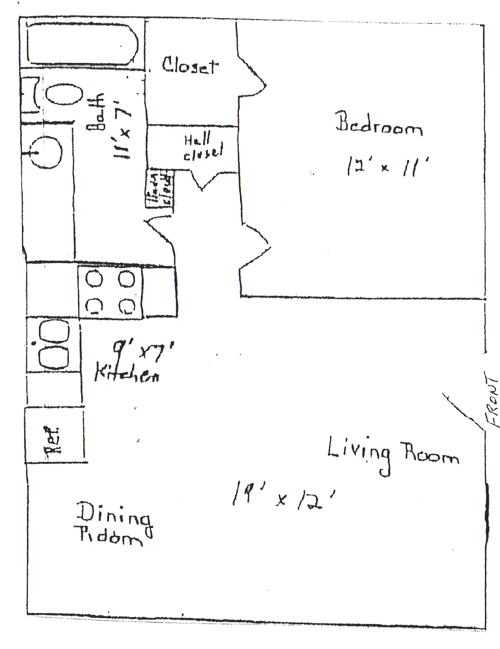 One Bedroom / One Bath - 565 Sq. Ft.*